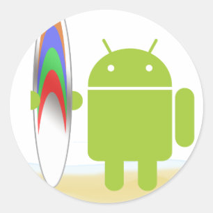 Android Surfer Classic Round Sticker