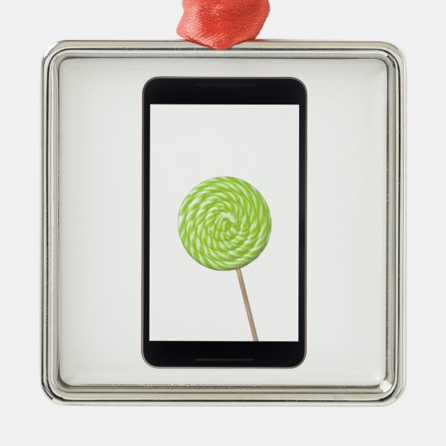 Android tablet with lollipop metal tree decoration (Front)