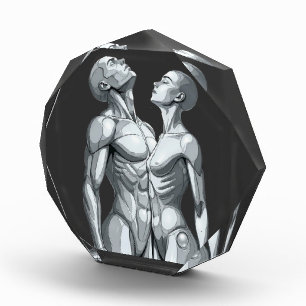 Android Union: Cyborg Couple Futuristic Art Poster Photo Block