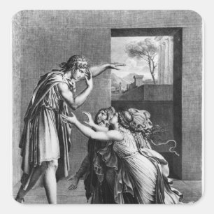 Andromache at the feet of Pyrrhus Square Sticker