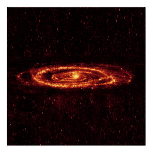 Andromeda Galaxy Spitzer in infrared Poster