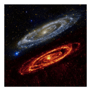 Andromeda Galaxy Ultraviolet and Infrared Poster