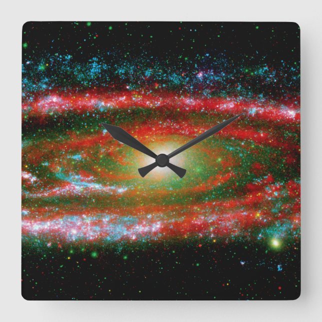 Andromeda Gallaxy Square Wall Clock (Front)
