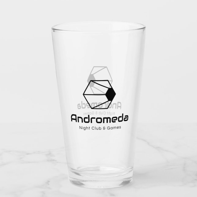 Andromeda Pint Glass (Black on transparent) (Front)
