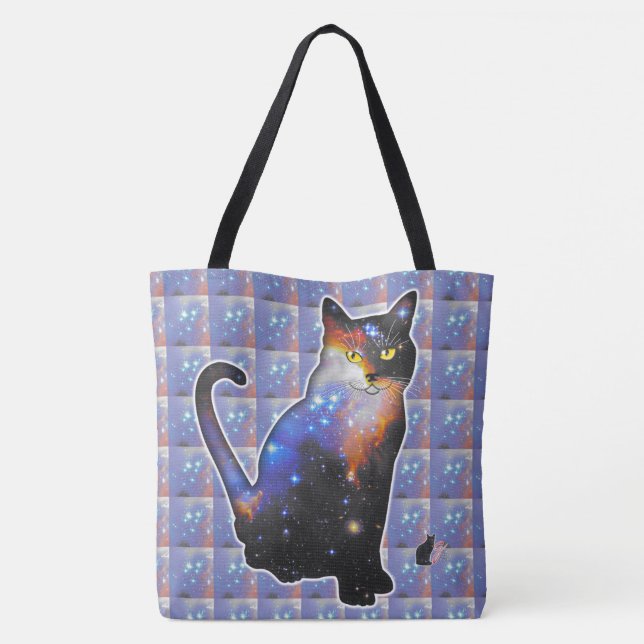 Andromeda Space In Cat Tote Bag (Back)