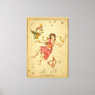 Andromeda - Vintage Astronomical Star Chart Image Canvas Print