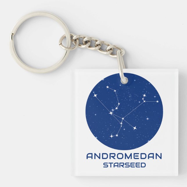 Andromedan Starseed Keychain – Blue & White (Front)