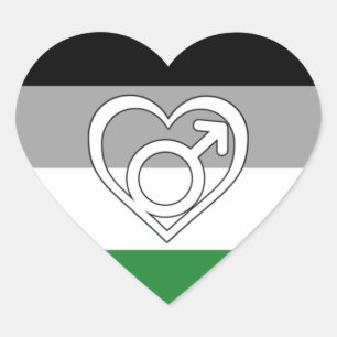 Androphilia Pride Flag and Symbol Heart Sticker