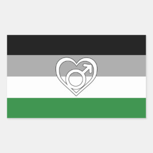 Androphilia Pride Flag and Symbol Rectangular Sticker