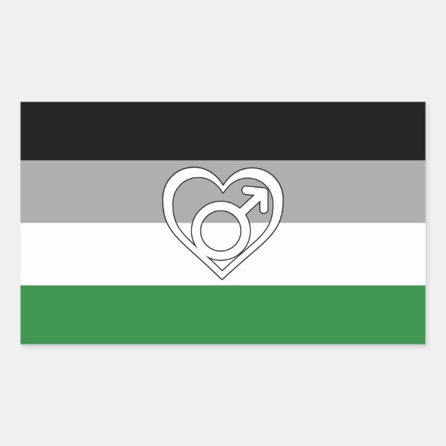 Androphilia Pride Flag and Symbol Rectangular Sticker (Front)