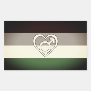 Androphilia Pride Flag and Symbol Rectangular Sticker