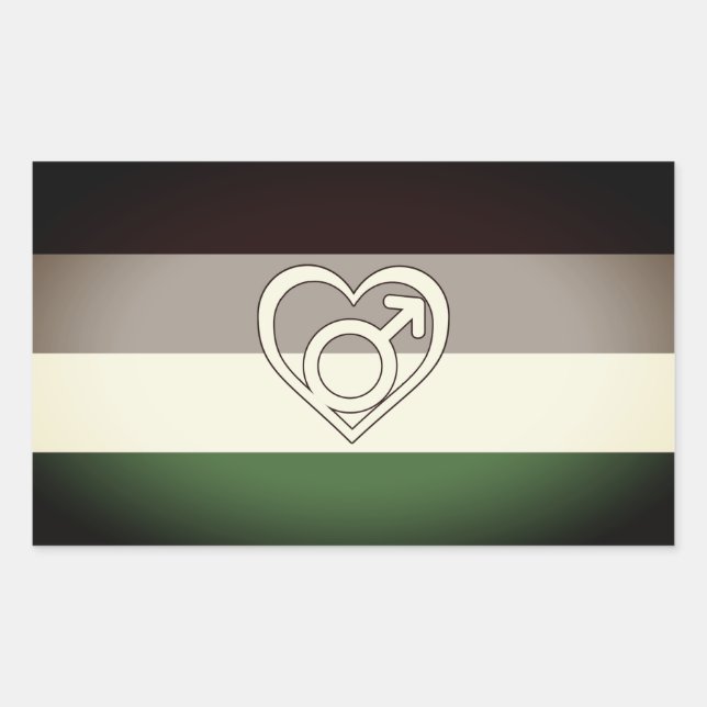 Androphilia Pride Flag and Symbol Rectangular Sticker (Front)