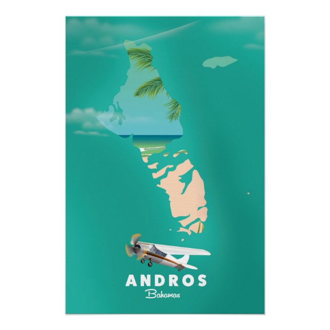 Andros Bahamas Vacation map. Poster (Front)