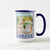 Andros Greece set of 8 different mugs of Greece