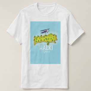 Andros Greek Map Illustrated travel poster T-Shirt