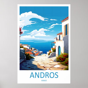 Andros Ski Park National Vintage Travel Poster