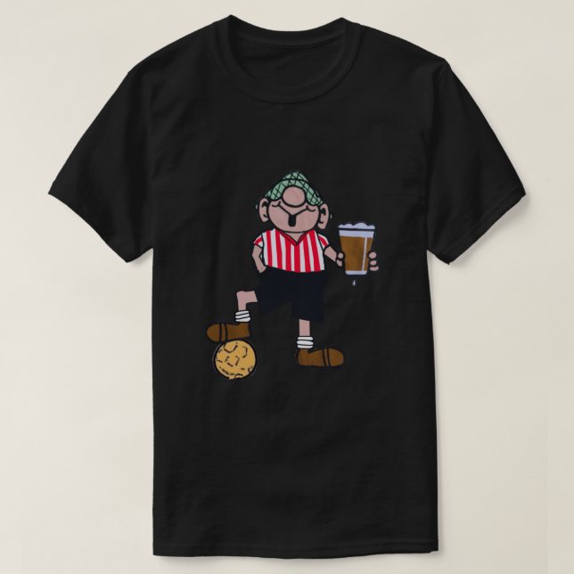 ANDY CAPP RED AND WHITE FOOTBALL SHIRT  (Design Front)