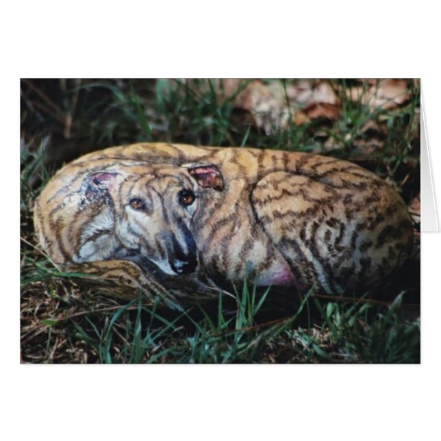 "Andy" dog rock card (Front Horizontal)