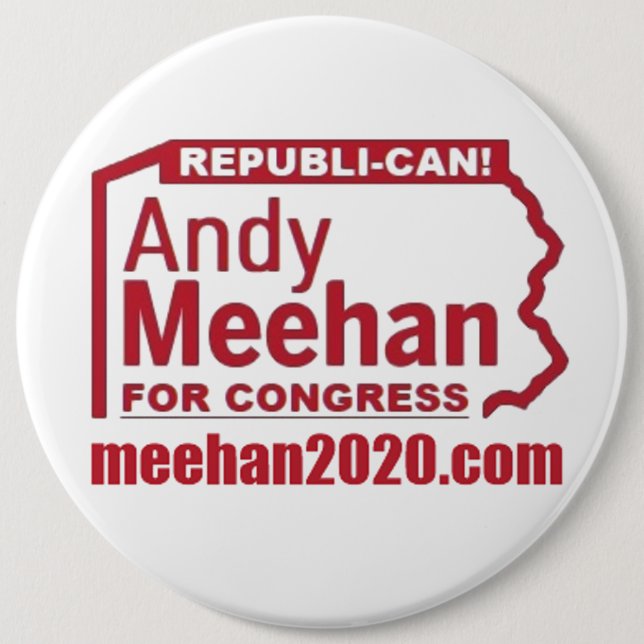 ANDY MEEHAN FOR CONGRESS REPUBLI-CAN! LOGO 6 CM ROUND BADGE (Front)