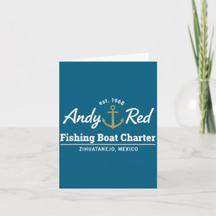 Andy Red Fishing Boat Charter Illustration Card