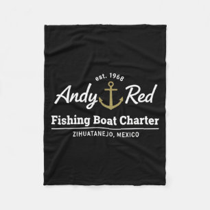 Andy Red Fishing Boat Charter Zihuatanejo Est 1968 Fleece Blanket