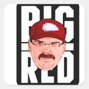 andy reid mustache square sticker