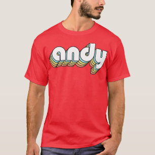 Andy Retro Rainbow Typography Faded Style T-Shirt