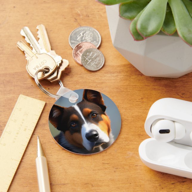 Andy The Australian Blue Heeler, Key Ring (Desk)