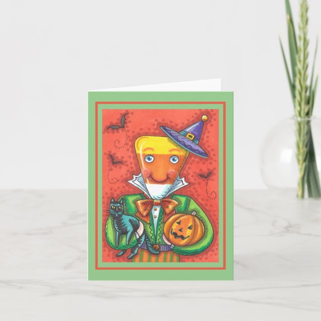 ANDY THE CANDY CORN MAN, BLACK CAT & JACK Blank Card (Front)