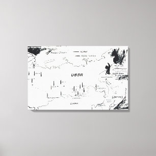 Andy Warhol - Map of Eastern U.S.S.R. Missile Base Canvas Print