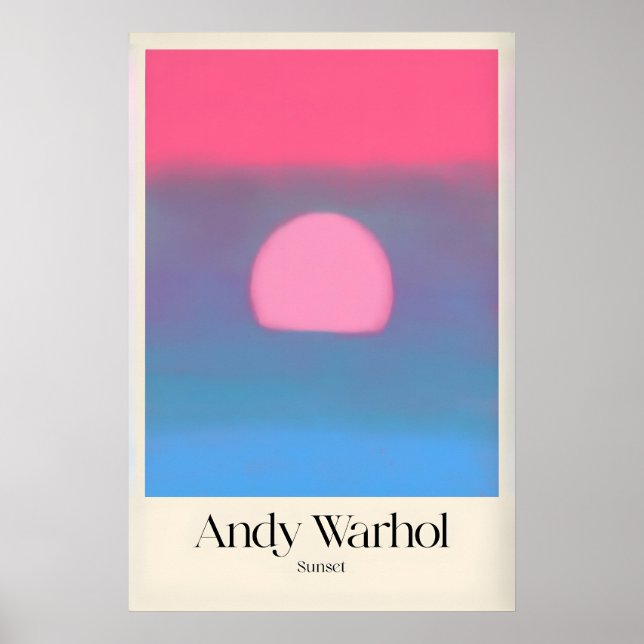 Andy Warhol Sunset Pink Blue Pop Art Poster (Front)