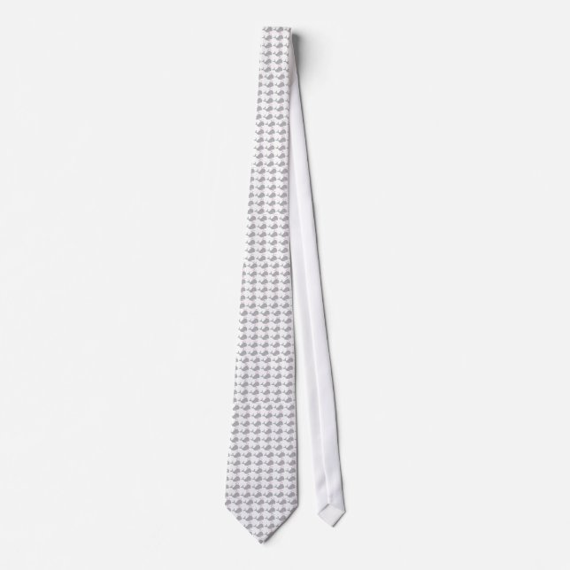 Andy Whale-Hole™_grey on white fashion Tie (Front)