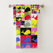 Andy Whale-Hole™ pattern_colorful whales_parody