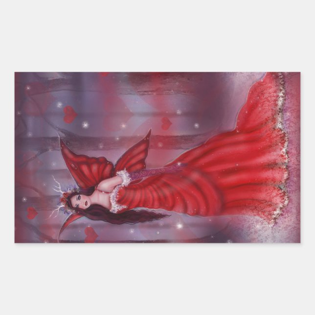 Aneira valentine fairy by Renee Lavoie  Rectangular Sticker (Front)