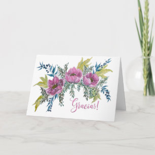 Anemonas Rosas Bonitas Gracias Agradecimiento Card