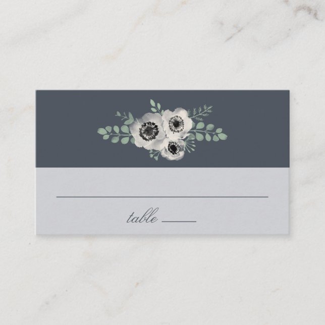 Anemone and Eucalyptus Wedding Escort Cards (Front)