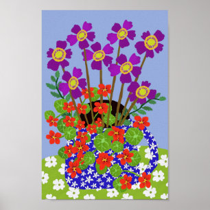Anemone and Nasturtium Poster