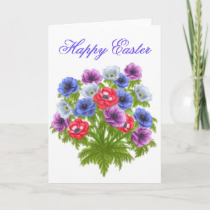 Anemone Bouquet Happy Easter Holiday Card