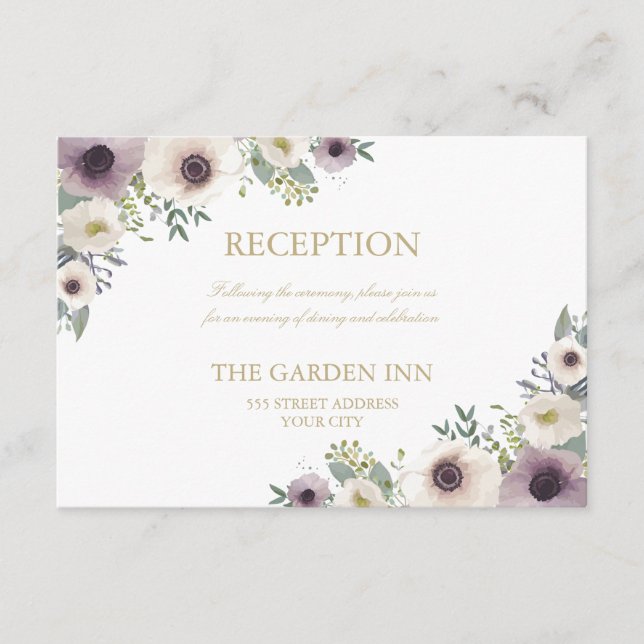 Anemone Bouquet Reception Card (Front)