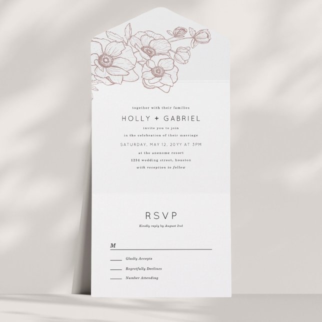 Anemone Bouquet Wedding All In One Invitation (Creator Uploaded)