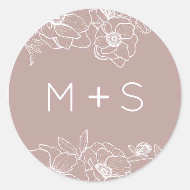 Anemone Bouquet Wedding Classic Round Sticker (Front)