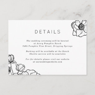 Anemone Bouquet Wedding  Enclosure Card