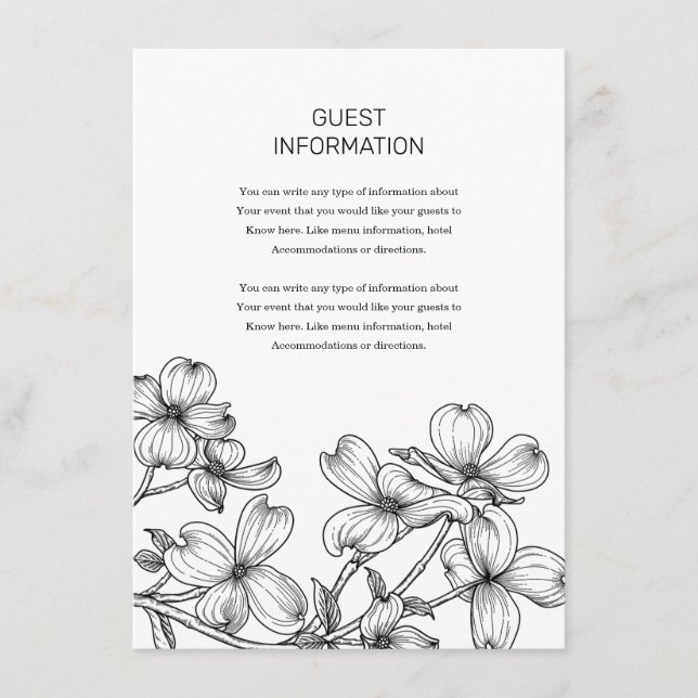 Anemone Bouquet Wedding Insert (Front)