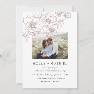 Anemone Bouquet Wedding Invitation
