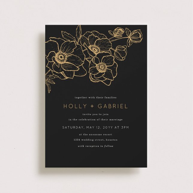 Anemone Bouquet Wedding Invitation (Creator Uploaded)