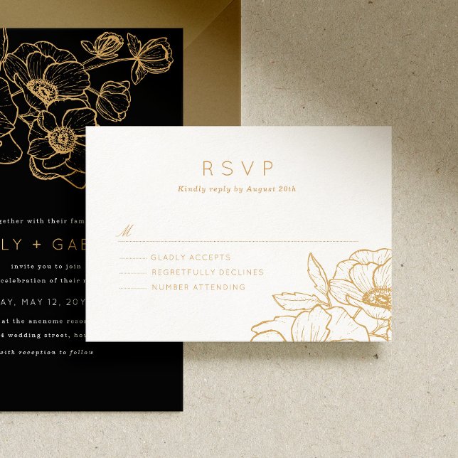 Anemone Bouquet Wedding RSVP (Creator Uploaded)