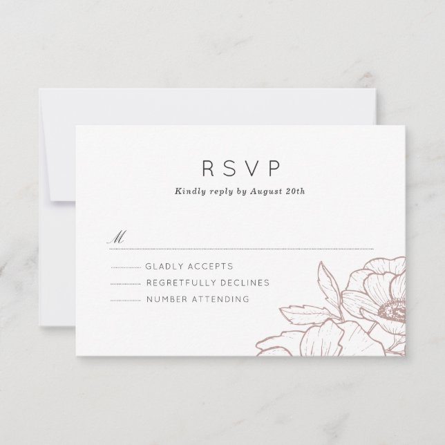 Anemone Bouquet Wedding RSVP (Front)