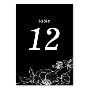 Anemone Bouquet Wedding Table Number