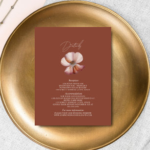 Anemone Dark Terracotta Wedding Details Enclosure Card