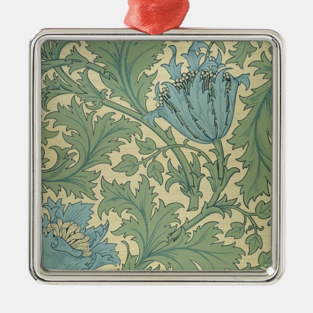 'Anemone' design (textile) Metal Tree Decoration (Front)